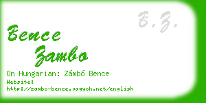 bence zambo business card